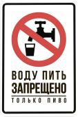 Табличка металлическая Ekoramka Воду пить запрещено 20x30см TM-113-127