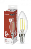 Лампа светодиодная LED-СВЕЧА-deco 9Вт 230В Е14 4000К 810Лм прозрачная IN HOME