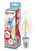 Лампа светодиодная LED-СВЕЧА-deco 7Вт Е14 4000К 630Лм прозрачная IN HOME